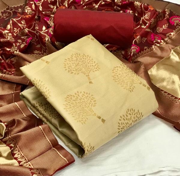 Banarasi Silk 64 Designer Festive Wear Dress Material